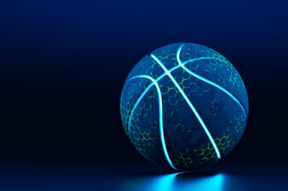 Neon blue basketball
