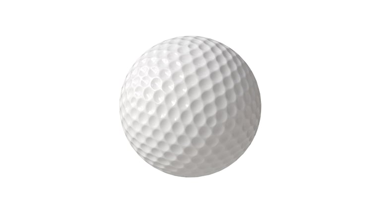 Premium golf ball with dimple texture isolated on white