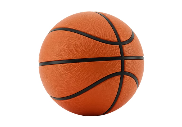 Premium orange basketball isolated on white