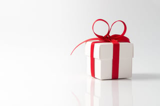 Gift box with satin ribbon