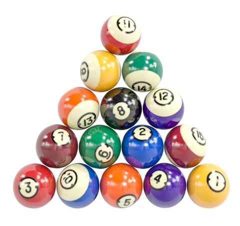 Custom printed billiard balls