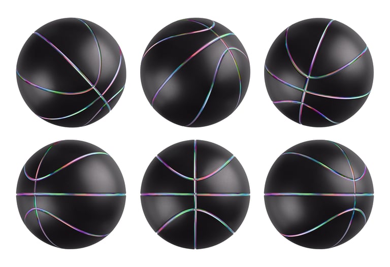 UV printed iridescent basketball